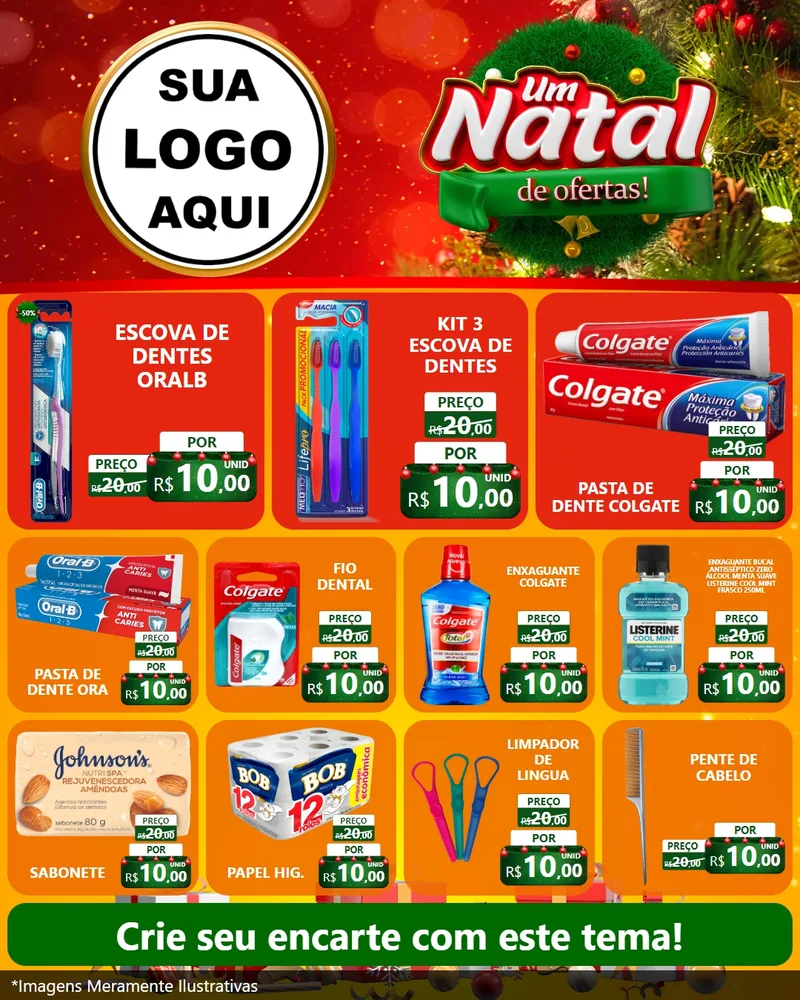 Modelo de Rede Social para Feed Instagram com o tema Um Natal de Ofertas para Higiene Pessoal
