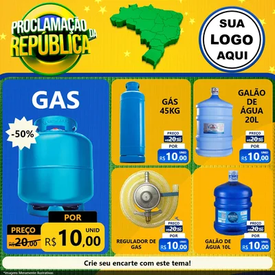Modelo de Rede Social para Feed Facebook com o tema Proclamação da República para Água e gás