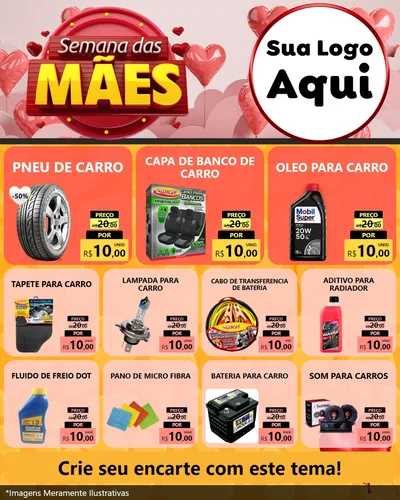 Modelo de Rede Social para Feed Instagram com o tema Semana das Mães para Auto peças