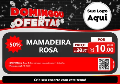 Modelo de Cartaz para Cartaz A4 Horizontal com o tema Domingou de Ofertas para Bebês