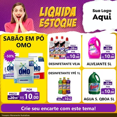 Modelo de Rede Social para Feed Facebook com o tema Liquida estoque