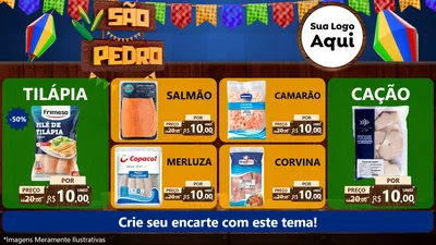 Modelo de TV para TV Horizontal com o tema São Pedro para Peixaria