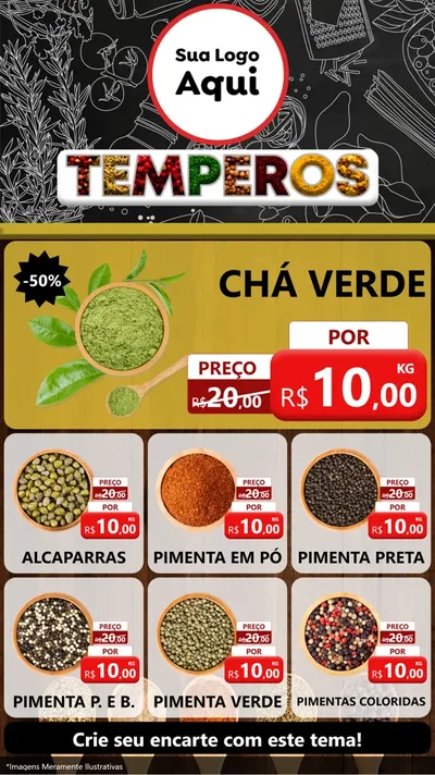 Modelo de Rede Social para Stories com o tema Temperos para Produtos Naturais