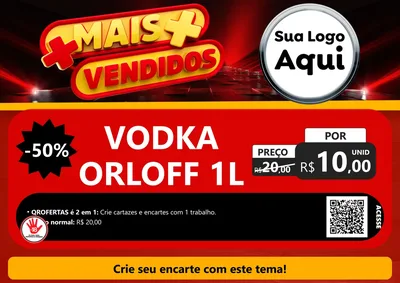Modelo de Cartaz para Cartaz A4 Horizontal com o tema Mais Vendidos para Distribuidora de bebidas