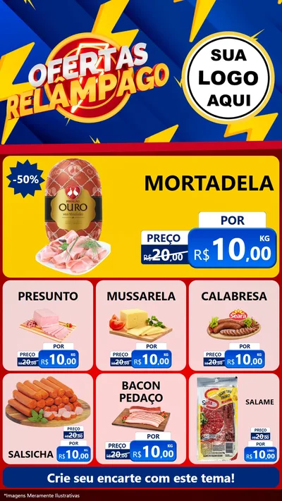 Modelo de Rede Social para Stories com o tema Ofertas Relâmpago para Frios e Laticínios