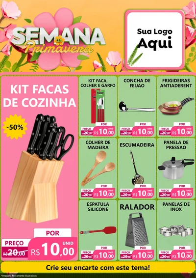 Modelo de Encarte para Encarte A4 Vertical com o tema Semana da Primavera para Utilidades Domésticas