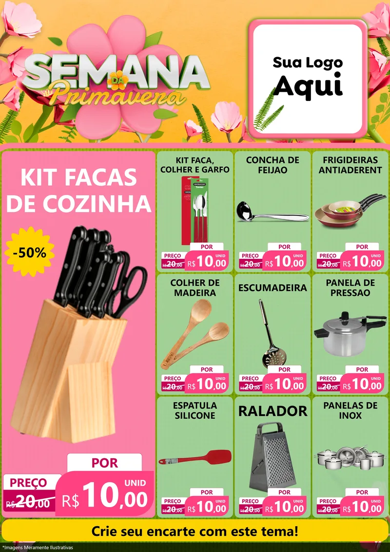 Modelo de Encarte para Encarte A4 Vertical com o tema Semana da Primavera para Utilidades Domésticas