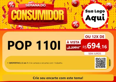 Modelo de Cartaz para Cartaz A4 Horizontal com o tema Semana do Consumidor para Concessionaria de Motos