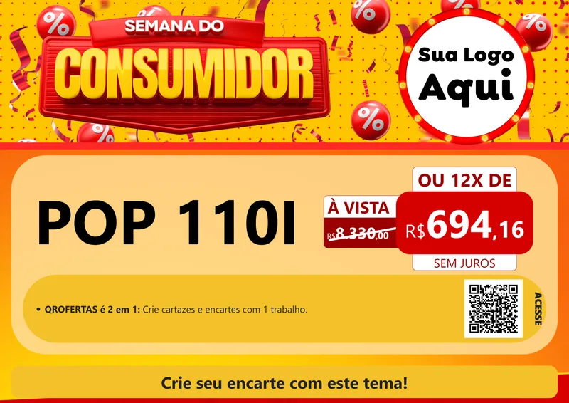 Modelo de Cartaz para Cartaz A4 Horizontal com o tema Semana do Consumidor para Concessionaria de Motos