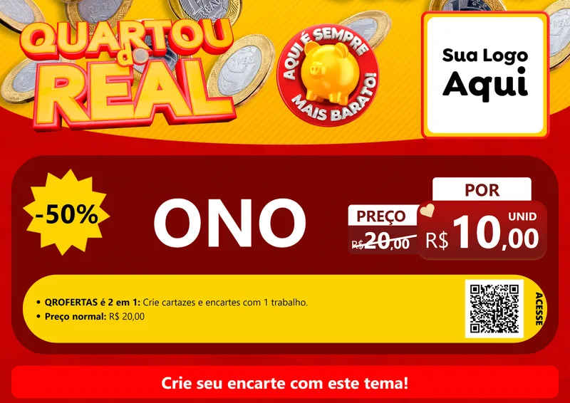 Modelo de Cartaz para Cartaz A4 Horizontal com o tema Quartou do Real para Óticas