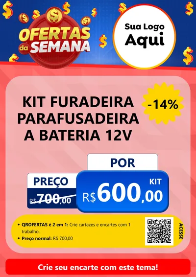 Modelo de Cartaz para Cartaz A4 Vertical com o tema Ofertas Da Semana para Maquinas e Ferramentas