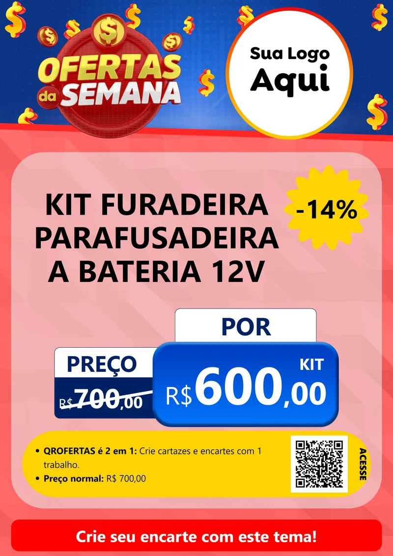 Modelo de Cartaz para Cartaz A4 Vertical com o tema Ofertas Da Semana para Maquinas e Ferramentas