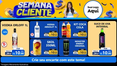 Modelo de TV para TV Horizontal com o tema Semana do Cliente para Distribuidora de bebidas
