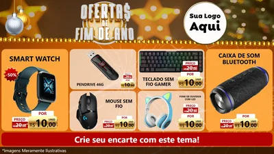 Modelo de TV para TV Horizontal com o tema Ofertas de Fim de Ano para Informática