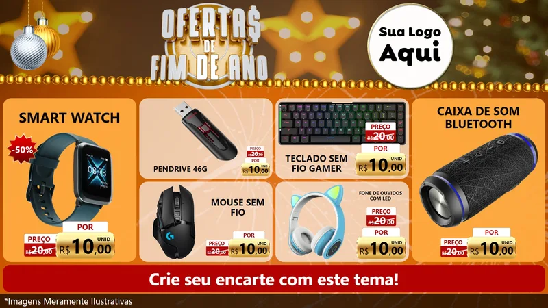 Modelo de TV para TV Horizontal com o tema Ofertas de Fim de Ano para Informática