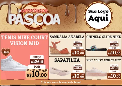Modelo de Encarte para Encarte A4 Horizontal com o tema Ofertas de Páscoa para Calçados