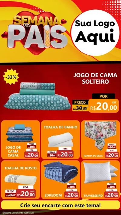 Modelo de Rede Social para Stories com o tema Semana Dos Pais para Cama, Mesa e Banho