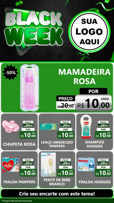 Modelo de Rede Social para Stories com o tema Black Week para Bebês