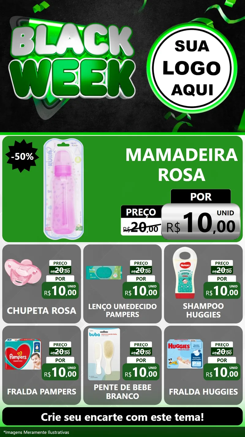 Modelo de Rede Social para Stories com o tema Black Week para Bebês