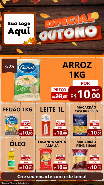 Modelo de Rede Social para Stories com o tema Especial Outono para Supermercado