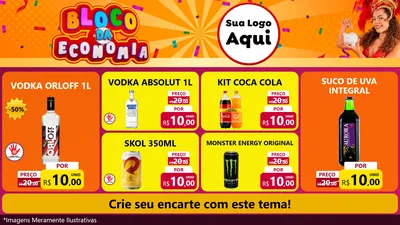 Modelo de TV para TV Horizontal com o tema Bloco da Economia para Distribuidora de bebidas
