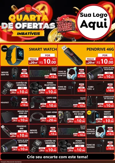 Modelo de Encarte para Encarte A4 Vertical com o tema Quarta de Ofertas Imbatíveis para Informática
