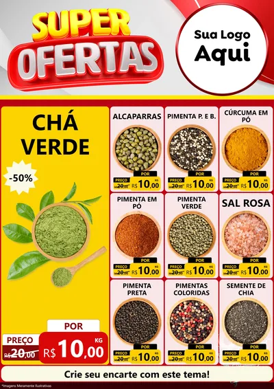Modelo de Encarte para Encarte A4 Vertical com o tema Super Ofertas para Produtos Naturais