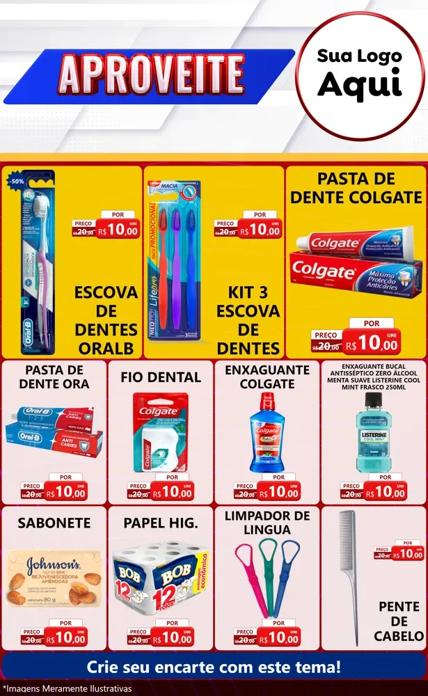 Modelo de Encarte para Encarte Grande com o tema Aproveite para Higiene Pessoal