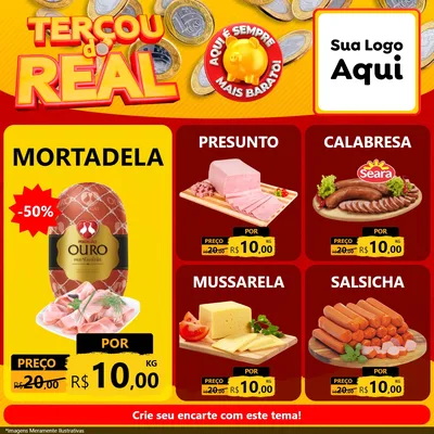 Modelo de Rede Social para Feed Facebook com o tema Terçou do Real para Frios e Laticínios