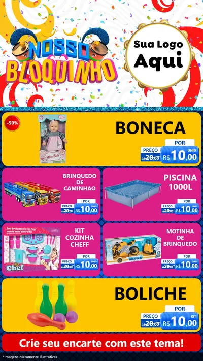 Modelo de TV para TV Vertical com o tema Nosso Bloquinho para Brinquedos