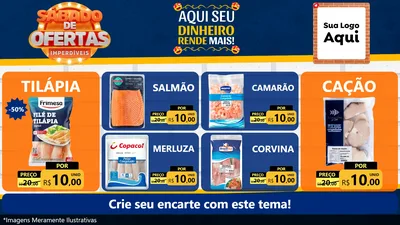 Modelo de TV para TV Horizontal com o tema Sábado de Ofertas Imperdíveis para Peixaria