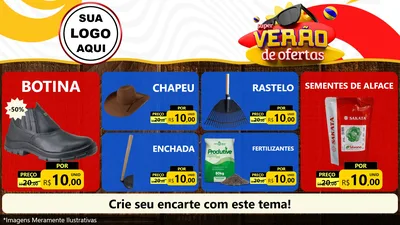 Modelo de TV para TV Horizontal com o tema Super Verão de Ofertas para Agropecuária