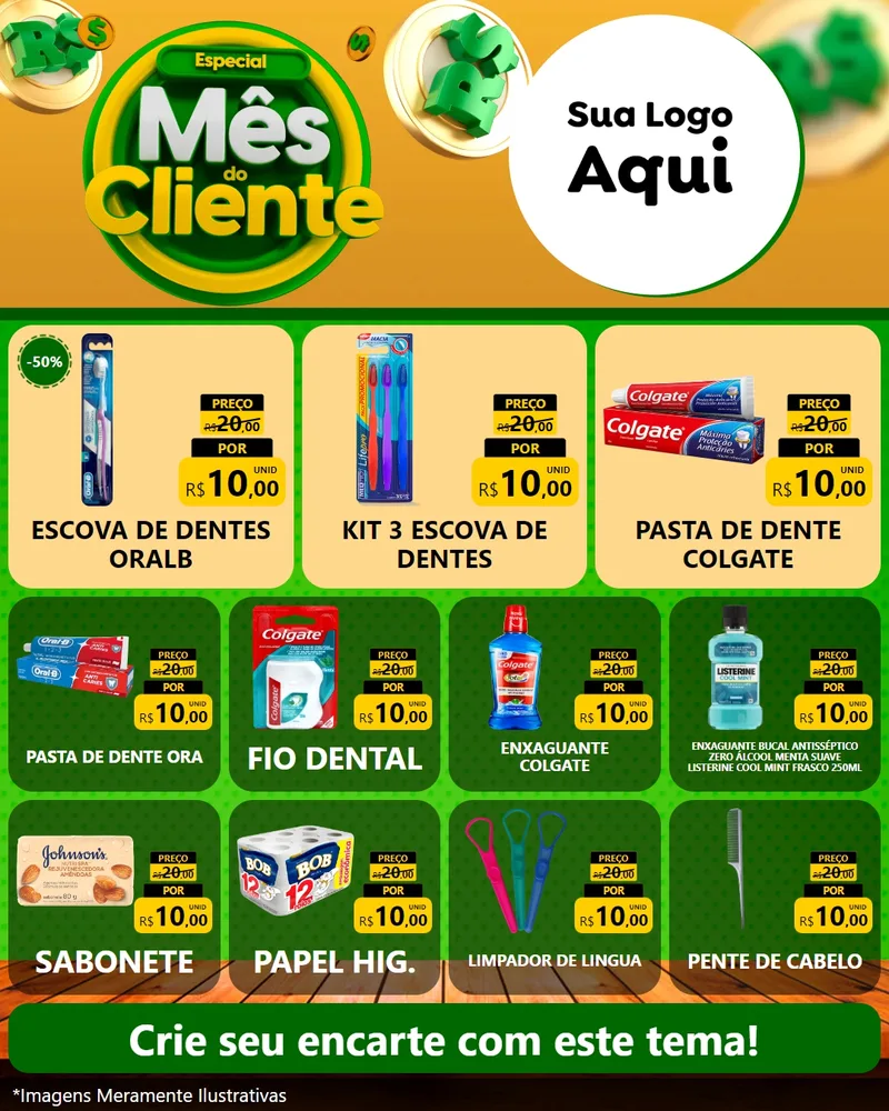 Modelo de Rede Social para Feed Instagram com o tema Especial Mês do Cliente para Higiene Pessoal