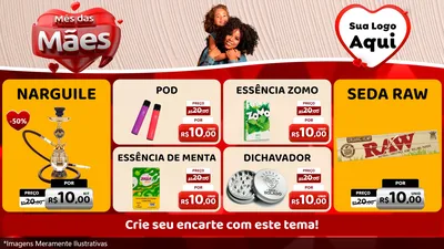 Modelo de TV para TV Horizontal com o tema Mês das Mães para Tabacaria