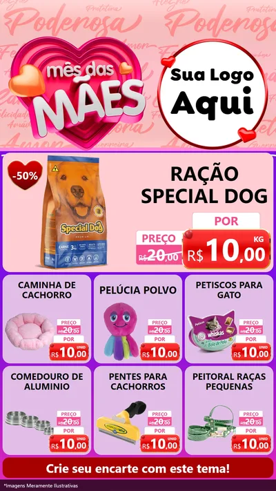 Modelo de Rede Social para Stories com o tema Mês Das Mães para Pet Shop