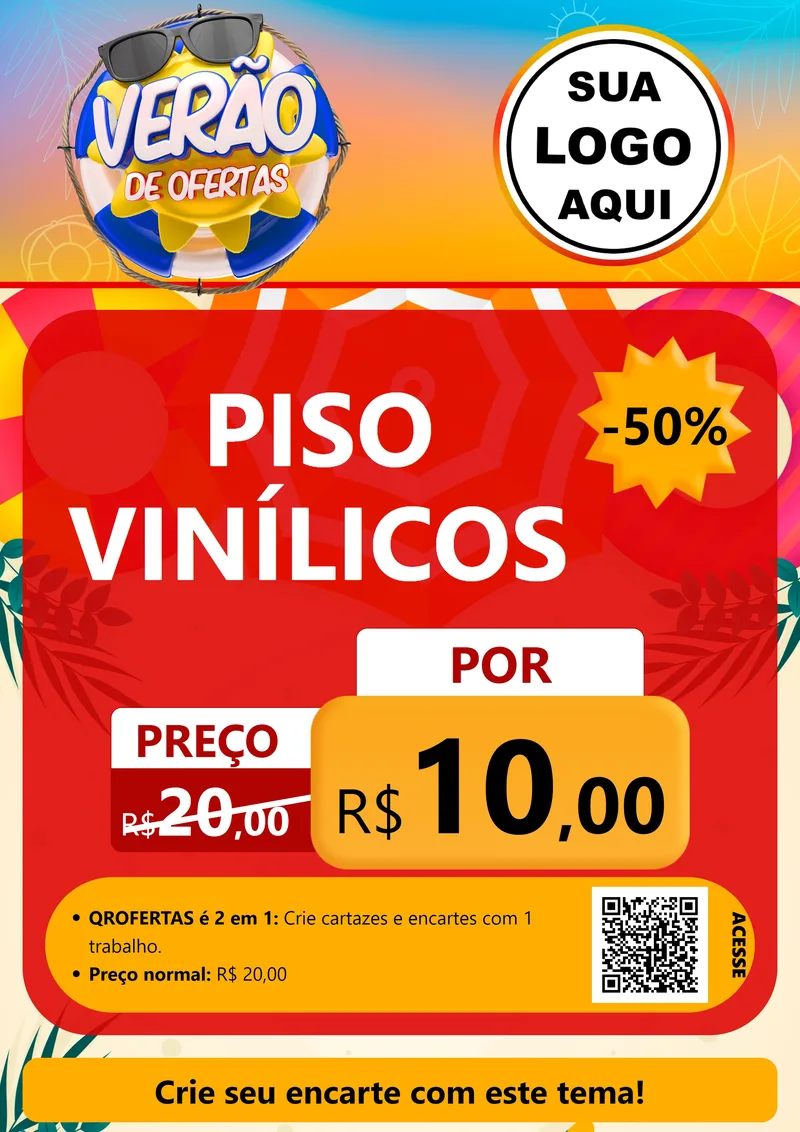Modelo de Cartaz para Cartaz A4 Vertical com o tema Verão de Ofertas para Material para Construção
