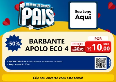 Modelo de Cartaz para Cartaz A4 Horizontal com o tema Oferta Do Dia Dos Pais para Armarinho e Aviamentos