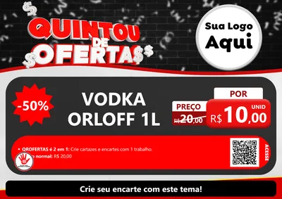 Modelo de Cartaz para Cartaz A4 Horizontal com o tema Quintou de Ofertas para Distribuidora de bebidas