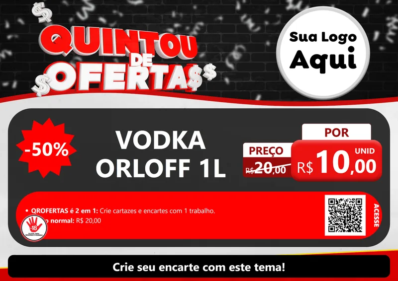 Modelo de Cartaz para Cartaz A4 Horizontal com o tema Quintou de Ofertas para Distribuidora de bebidas