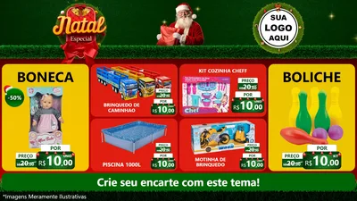 Modelo de TV para TV Horizontal com o tema Natal Especial para Brinquedos
