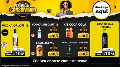 Modelo de TV para TV Horizontal com o tema Mês Especial do Consumidor para Distribuidora de bebidas
