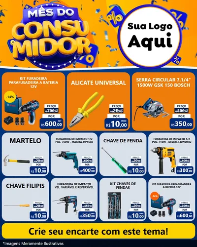 Modelo de Rede Social para Feed Instagram com o tema Mês do Consumidor para Maquinas e Ferramentas