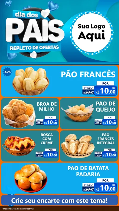 Modelo de TV para TV Vertical com o tema Dia Dos Pais Repleto de Ofertas para Padaria