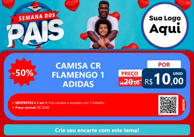 Modelo de Cartaz para Cartaz A4 Horizontal com o tema Semana Dos Pais para Roupas e acessórios