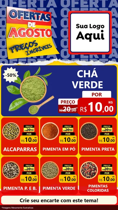 Modelo de Rede Social para Stories com o tema Ofertas de Agosto - Preços Incríveis para Produtos Naturais