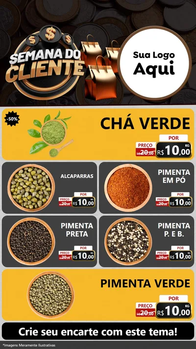 Modelo de TV para TV Vertical com o tema Semana do Cliente para Produtos Naturais