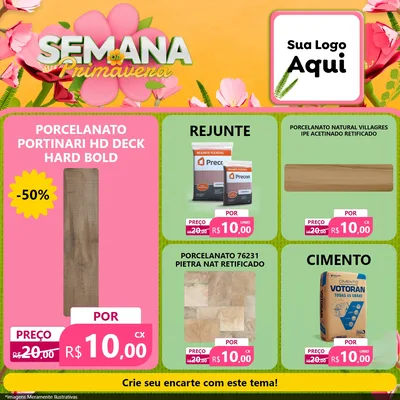 Modelo de Rede Social para Feed Facebook com o tema Semana da Primavera para Pisos e revestimentos