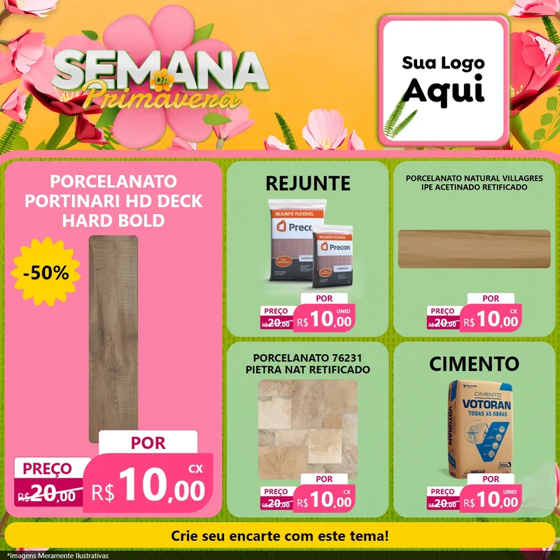 Modelo de Rede Social para Feed Facebook com o tema Semana da Primavera para Pisos e revestimentos