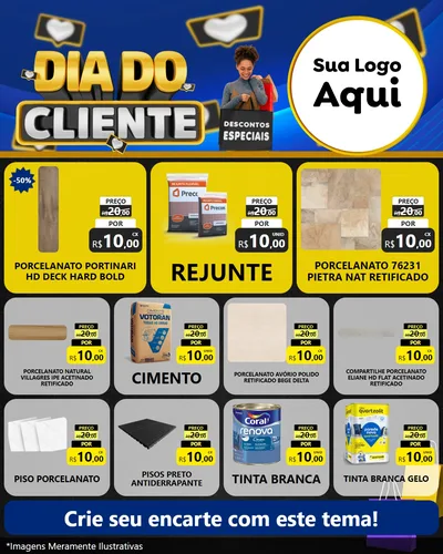 Modelo de Rede Social para Feed Instagram com o tema Dia Do Cliente para Pisos e revestimentos