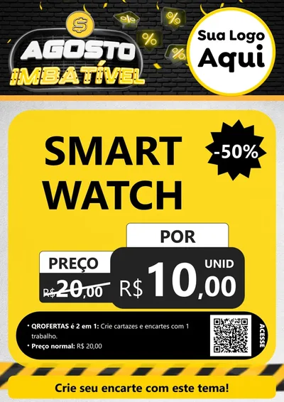 Modelo de Cartaz para Cartaz A4 Vertical com o tema Agosto Imbatível para Informática